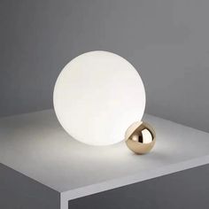 Hand-Blown White Glass Orb Bedside Table Lamp - Minimalist Nightstand Lighting With Single Bulb Nightstand Lighting, Minimalist Nightstand, Decoration Lights, Table Lighting, Bubble Lamps, Nightstand Lamp, Warm White Light, Bedside Table Lamps, Table Light