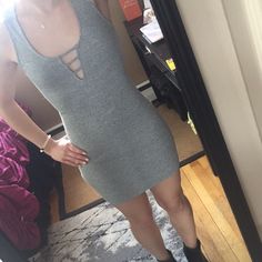 Brand New Never Worn! Pretty Heather Gray Sweater Like Material. Casual Forever 21 Bodycon Dress For Night Out, Gray Mini Dress For Day Out, Forever 21 Stretch Trendy Dresses, Forever 21 Trendy Spring Bodycon Dress, Trendy Forever 21 Bodycon Dress For Spring, Spring Trendy Forever 21 Bodycon Dress, Trendy Spring Bodycon Dress By Forever 21, Forever 21 Casual Bodycon Dress For Date Night, Casual Forever 21 Bodycon Dress For Date Night