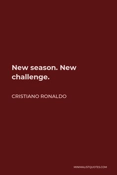 a red background with the words new season, new challenge cristano ronaldo