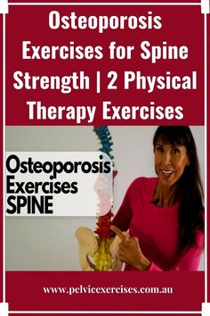 Osteoporosis exercises for spine strength and posture (video) with Physiotherapist Michelle Kenway. Learn 2 effective home exercises that improve spine. Pelvic Exercises, Strengthen Hips, Osteoporosis Exercises, Therapy Exercises, Home Exercises, Physical Therapy Exercises, Physical Therapy, At Home Workouts, Physics