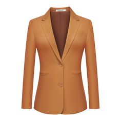 PRICES MAY VARY. 【Classic Style】Women's Blazer:Solid color,long sleeve,2 buttons closure,notched lapels,single back vent,2 flap patch in each side. 【Casual or Formal,Suitable for Everyone】This comfortable women's suit jacket/blazer is suitable for many occasions:work/office/business meeting/casual/party/job interview/vacation/dating,easily manage any occasion and show a more professional look,you can wear forever to work. 【Modern Style, Regular fit】This suit jackets/blazers features a 3D drape c Chic Brown Blazer With Double Button Closure, Elegant Single Button Brown Blazer, Fitted Brown Single Button Blazer, Cheap Women's Button-up Blazer, Brown Stand Collar Blazer With Button Closure, Business Jacket, Formal Blazer, Casual Blazer Women, Suit Jackets For Women