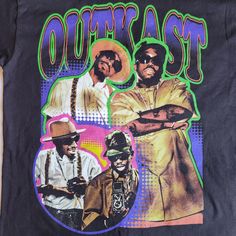 Outkast 90s Retro Rap Hip-Hop Music Group Concert Black Med Graphic T-Shirt Nwt Tee. Price Tag Was Accidently Cut Off. Outkast 90s, 90’s Hip Hop, Concert Black, I Love Being Black, Rap Shirt, Hip Hop Tee, Hip Hop Art, 90s Hip Hop, Early 90s