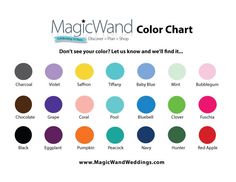 the color chart for magic wands's color chart is shown in different colors