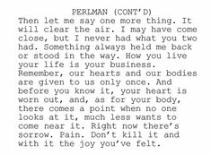 a poem written in black and white with the words perman cont'd