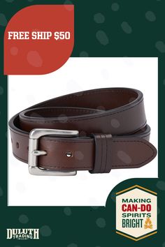 A belt so bold and brawny, it might just outlive you! Its premium Italian leather 40% heavier than standard belts, yet still comfortable to wear. Brown Belt With Buckle For Everyday Use, Duluth Trading Company, Duluth Trading, Brass Buckle, Buckle Belt, Leather Silver, Mens Belts, Italian Leather, Belt Buckles