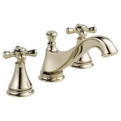 two handle bathroom faucet in polished brass