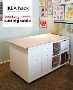 an ikea hack for sewing room cutting table