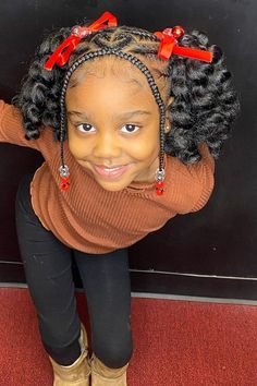 #BlackGirlHairstyles #BoxBraids #AfroPuff #TwistOut #Cornrows #CurlyPonytail #BantuKnots #FulaniBraids #NaturalCurls #FauxLocs Curls With Headband, Girl Hairstyles Black Kids, Aaliyah Hairstyles, Rubber Band Hairstyles For Kids, Cornrows Beads, Puffy Braids, Cornrow Hairstyles For School, Girl Hairstyles Black, Classic Braids