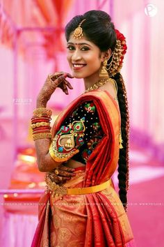 Silk Sarees Bridal, Marriage Girl, Single Pose, Marriage Poses, Marriage Stills, Sarees Bridal, Indian Wedding Poses