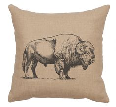 Buffalo Linen Natural Throw Pillow Southwestern Bedding, American West Handbags, Copper Furniture, Cedar Furniture, Cowhide Chair, Rustic Quilts, Western Bedding, Western Bedroom, Wood River