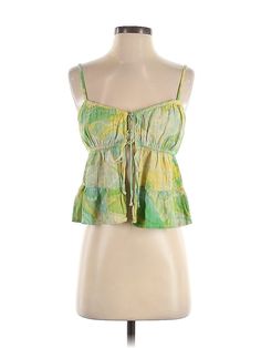 American Eagle Outfitters Sleeveless Blouse Size: Small Tops - used. 100% VISCOSE | American Eagle Outfitters Sleeveless Blouse: Green Tops - Size Small Green Cotton Camisole For Vacation, Green Cotton Camisole For Summer, Green Cotton Summer Camisole, Green Cotton Camisole For The Beach, Green Sleeveless Cotton Camisole, Green Sleeveless Vest For Spring, Green Cotton Tank Camisole, Green Tank Camisole For Vacation, Green Summer Vest Top