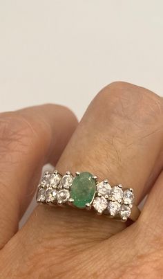 Vintage hand made genuine green emerald 925 sterling silver Size 7 can be sized by my jeweler. His service charge is $10-$20 All rings are shipped in a nice gift box. Check out our over a THOUSAND great reviews Engraving is $4 per letter and is not always perfect depending on the piece. It can take a few days if the jeweler is busy. This is payable to Paypal Judithsltd@gmail.com Vintage Emerald Ring With Vvs Clarity, Hallmarked Emerald Ring With Diamonds, Oval Emerald Ring Stamped 925 Fine Jewelry, Oval Emerald Ring Stamped 925, Fine Jewelry Oval Emerald Ring, Gift Emerald Ring With Vvs Clarity, Emerald Ring For Anniversary, May Birthstone, Anniversary Emerald Ring For May Birthstone, Vvs Clarity Green Emerald Ring Gift