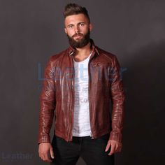 Jazz Leather Jacket for Men is made using the finest goatskin, it’s been washed then waxed to create a two-tone effect. it has an adjustable buckle collar with ribbed lining, metal zip front fastening with two open side pockets, and a small zip pocket on the chest. https://leathercollection.com/jazz-leather-jacket-for-men.html #Black_Lether_Jacket, #Faux_Lether_Jacket, #Guess_Lether_Jacket, #Kids_Lether_Jacket, #Ladies_Lether_Jacket, #Lether_Biker_Jacket, #Lether_Bomber Black Lether Jacket, Belstaff Leather Jacket, Guess Leather Jacket, Cool Jackets For Men, Motorcycle Race Suit, Leather Jacket For Men, Best Leather Jackets, Racing Suit, Leather Jacket Outfits