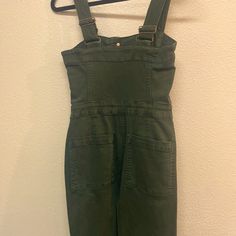 Button Front And Zipper Fly. Fitted. Super Cute For The Fall/Holiday Season. Great Quality Material. Soft. Never Worn. Nwt Green Jumpsuit, Fall Holidays, Denim Overalls, Cargo Shorts, The Fall, Lucky Brand, Pant Jumpsuit, Holiday Season, Overalls