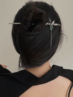 Silver Casual Collar  Zinc Alloy Plain Hair Pin Embellished   Women Accessories Hair Acessories, Chignon Hair, Cosplay Jewelry, Ball Hairstyles, Chain Decor, Fantasy Hair, Bamboo Design, Hair Decorations