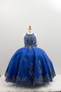 Royal blue dress Royal Blue Dress For Kids, Royal Blue Flower Girl Dress, Blue Dresses For Kids, Royal Blue Flowers, Quinceanera Planning, Flower Girl Dresses Blue, Big Dresses, First Communion Dress, Blue Dress Formal