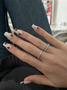 Stars Nails, Hoco Nails, Grunge Nails, Nail Idea, Soft Nails, Black Nail, Star Nails, Dream Nails