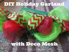 the diy holiday garland with deco mesh