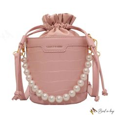 Bird in Bag - Pearl handbag female new fashion popular bucket bag casual crossbody bag Pink Large Capacity Bucket Bag With Top Handle, Trendy Pink Bucket Bag With Mobile Phone Holder, Trendy Pink Bucket Bag With Phone Holder, Chic Bucket Hobo Bag For Spring, Chic Spring Bucket Hobo Bag, Spring Chic Bucket Hobo Bag, Elegant Bucket-shaped Bag For Spring, Elegant Spring Bucket Bag, Elegant Pink Bucket Bag With Large Capacity