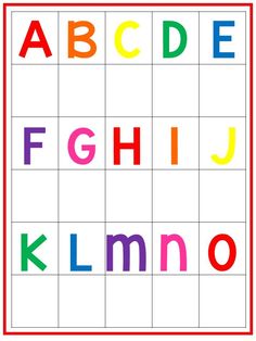 the alphabet and numbers are arranged in squares to make it easier for children to learn