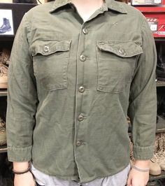 "Vintage Authentic OG 107 Button Long Sleeve  Color: OD Green Shirt  Great Condition - No tears or stains Size of Shirt Full sleeve (19.5\" inches) Chest: 21\" (front measurements) Shoulders: 16.5\" inches Waist: 23\" inches (front) Length: 24\" inches (collar to hem)" Button Long Sleeve, Green Shirt, Picture Sizes, Full Sleeve, Long Sleeve, Green, Color, Manche