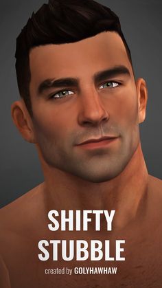 a man with no shirt on and the words shifty stubble created by golyhwaw