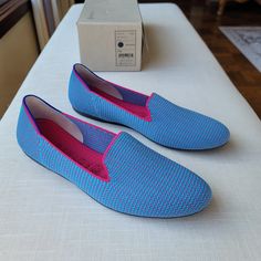 Rothy’s Sz 9 Bluebell Triple Stitch Loafers Ballet Flats Brand New In Box, Never Worn Gw0818 Blue Closed Toe Slip-ons With Leather Sole, Blue Slip-on Loafers With Rubber Sole, Blue Slip-on Loafers With Flat Heel, Blue Slip-ons With Branded Insole, Blue Slip-ons With Rubber Sole, Blue Closed Toe Loafers With Rubber Sole, Blue Slip-on Loafers With Leather Sole, Blue Leather Sole Slip-on Loafers, Blue Textured Sole Slip-ons For Spring