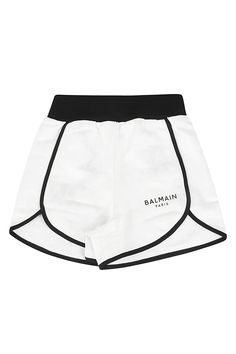 Bottoms from BalmainComposition: 57% Rayon, 43% Cotone Sporty Bottoms With Logo Waistband For Spring, Logo Waistband Summer Shorts, Summer Athleisure Bottoms With Logo Waistband, Casual Summer Bottoms With Logo Waistband, White Playwear Shorts, White Shorts With Built-in Shorts For Playwear, White Shorts With Elastic Waistband For Playwear, White Elastic Waistband Shorts For Playwear, Balmain Blazer