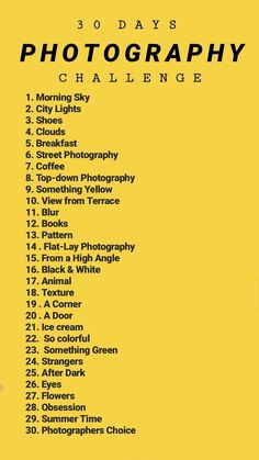 Photography Challenge Beginners, Photo A Day Challenge, What To Do When Bored, Vie Motivation, Things To Do When Bored, Writing Challenge, Foto Tips, Photography Basics, Photography Challenge