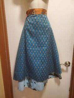 Sari Wrap Skirt How To Wear, Sari Wrap Skirt Outfit, Recycled Sari Silk Dress, Sari Wrap Skirt, Darn Good Yarn Sari Skirt, Sari Skirt, Wrap Around Skirt, Long Style, Wrap Around