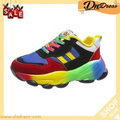 Plus Size Women's Spring and Autumn Thick-soled Multi-color Front Lace Up Sports Style Women's Shoes Multicolor Synthetic Lace-up Sneakers, Multicolor Lace-up Sneakers For Jogging, Sporty Color Block Sneakers With Round Toe, Yellow Color Block Lace-up Sneakers, Casual Multicolor Sneakers With Contrast Sole, Color Block Lace-up Synthetic Sneakers, Color Block Low-top Synthetic Sneakers, Multicolor Low-top Skate Shoes With Contrast Sole, Multicolor Low-top Platform Sneakers With Vulcanized Sole