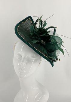 Green Costume Hats And Headpieces For Royal Ascot Party, Green Mini Hat Headband For Kentucky Derby, Green Headband Mini Hat For Kentucky Derby, Elegant Green Mini Hat For Party, Adjustable Green Costume Hats For Evening, Green Costume Hats For Royal Ascot Party, Elegant Green Wedding Costume Hats And Headpieces, Green Headpieces For Royal Ascot Party, Elegant Costume Hats And Headpieces For Mardi Gras Party