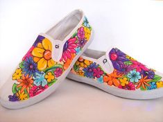 Custom Painted Shoes, Flowers Painted, Shoes Ideas