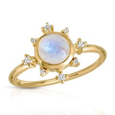 Estella Ring - Rainbow Moonstone – Elizabeth Stone Elizabeth Stone, Star Dust, Aqua Chalcedony, Moon Glow, Demi Fine Jewelry, Topaz Stone, Moonstone Ring, Topaz Gemstone, Opal Jewelry