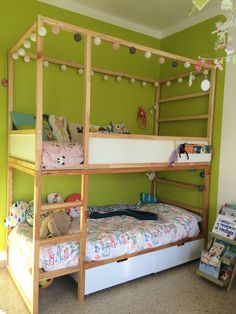 there is a bunk bed in the children's room