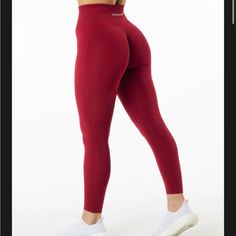 Size Small Color Scarlet Alphalete Amplify Leggings High Waist Red Gym Bottoms, Red High Waist Tight Activewear, High Waist Tight Red Activewear, Red Tight High Waist Activewear, Red Tight High-waist Activewear, Red Full-length Workout Bottoms, Red High-waist Workout Leggings, Red High Waist Workout Leggings, Red Stretch Bottoms For Training