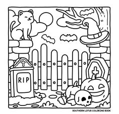 Cute Halloween Colouring Pages, Cosy Colouring Pages, Doll House Coloring Pages, Bold Coloring Pages, Spooky Cute Coloring Pages, Horror Coloring Pages, Funny Coloring Pages, Dibujos Halloween