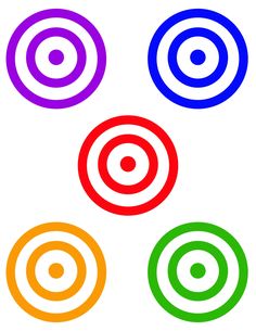 four different colored circles in the shape of an o - ring on a white background