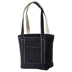 "This iconic Lands' End canvas tote is designed to withstands the test of time, featuring durable, reinforced details. This iconic Lands' End canvas tote is designed to withstands the test of time, featuring durable, reinforced details. Wide felled seams allow it to stand upright, keeping contents inside Water-resistant base and trim Pockets inside keep your smaller items easy to find and secure Neatly-stitched seams give it a clean look 17""W x 6""D x 13.5""H Handle: 14'' drop Interior: 3 slip Tote Bag Size, The Test, 6 D, Open Top, Canvas Tote Bag, Handbag Accessories, Lands End, Canvas Tote, Inside Pocket