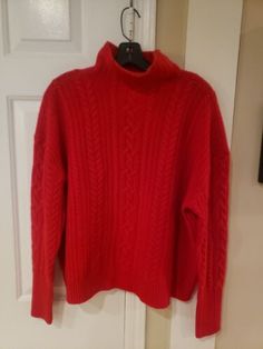 sponsored - Find many great new & used options and get the best deals for NWT LAUREN RALPH LAUREN Red Turtleneck Cable Knit Sweater Sz XL at the best online prices at eBay! Free shipping for many products! Red Tops With Ribbed Collar For Fall, Red Sweater With Ribbed Collar For Fall, Red Knit Tops With Ribbed Cuffs, Cozy Red Sweater With Ribbed Cuffs, Casual Cable Knit Funnel Neck Tops, Cozy Red Tops With Ribbed Cuffs, Red Cable Knit Crew Neck Top, Red Cable Knit Crew Neck Sweater, Red Cable Knit Tops