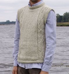 "White knitted men vest. Knitted with hands not machine.  It's 100% wool so very warm in winter. Could be warn with t-shirt or shirt. *Particular (in the picture) vest is size \"L\". Length on front 68cm (26.8 inches). *Size table is in last picture. *You can send your own measures. *Wash with hands because it can shrink. ! The production time is likely to be longer during the Christmas period. If you want to receive the product at a specific time, please notify us in advance. !" Man Vest, Knit Vests, Vest Knitted, Big Needle, Men Vest, Knit Men, Vest White, Mens Vest, Mens Jumpers