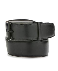 Make any outfit complete with this men's belt made from 100% leather with a black finish, so you can pair it with almost anything. Black Leather Belt Buckles For Workwear, Modern Black Belt For Business, Modern Black Business Belt, Modern Business Belt Buckles With Belt Included, Modern Black Leather Belt, Classic Black Belt For Business Casual, Classic Black Belts And Suspenders With Belt Clip, Modern Black Leather Belts And Suspenders, Black Leather Belt Buckle With Clip