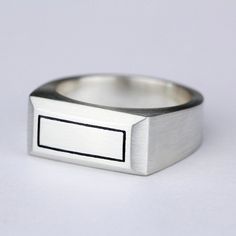 Rectangle signet ring matt finish Available Sizes from 6 to 12,5 US size Smaller and big size available upon request ( custom ) This rectangle signet Ring is 22 x 10mm on top Bottom shank is 6mm 2mm thickness signet ring men, ring man, signet, signet ring rectangle, rectangle ring, black ring, rings for man, signet ring sterling silver, geometric signet ring men ring ring man signet ring rectangle ring black ring rings for man sterling silver ring men rectangle geometric man CUSTOM - DUTY TAXES Square Minimalist Signet Ring For Formal Occasions, Minimalist Square Signet Ring For Formal Occasions, Modern Silver Rectangular Signet Ring, Modern Square Cut Signet Ring As Gift, Minimalist Rectangular Engraved Ring For Formal Occasions, Minimalist Engraved Rectangular Ring For Formal Occasions, Everyday Engraved Rectangular Ring, Minimalist Rectangular Engraved Ring For Everyday, Everyday Minimalist Engraved Rectangular Ring