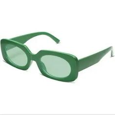 THINK VINTAGE ONLINE | Accessories | Green Rectangle Sunglasses For Women Retro Trendy Fashion Glasses New | Poshmark Casual Green Rectangular Sunglasses, Green Rectangular Sunglasses For Beach, Chic Rectangular Green Sunglasses, Chic Green Rectangular Sunglasses, Green Rectangular Sunglasses For Summer, Rectangular Glass Sunglasses For Spring, Casual Square Glass Sunglasses, Casual Square Sunglasses For Party, Trendy Green Rectangular Sunglasses