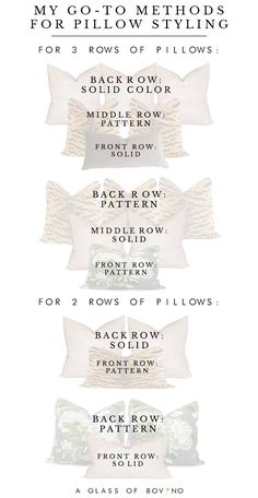 the instructions for how to make pillows