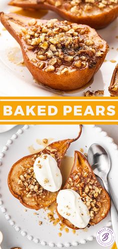 Perfectly spiced, topped with pecans, and sweetened with honey, this Baked Pears recipe requires just 5 ingredients. Serve with a scoop of vanilla ice cream or some whipped cream for a super easy yet impressive fall dessert. Impressive Fall Desserts, Fresh Pear Recipes, Baked Pears Recipe, Pears Recipes, Pear Recipes Easy, Pear Dessert Recipes, Pear Dessert, Baked Pears, Best Sweets