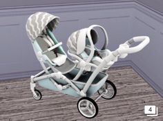 the baby stroller is designed to look like it has wheels