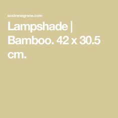 the words lampshade, bamboo, 42 x 30 cm in white on a beige background