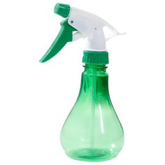 a green bottle with a white sprayer on it