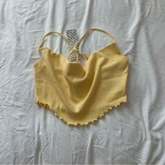 Urban Outfitters Crop Top Size Small Nwt Color: Light Yellow Adjustable Straps Cheap Urban Outfitters Cotton Crop Top, Barbie Top, Urban Outfitters Top, High Neck Crop Top, Seamless Top, Cropped Long Sleeve Top, Cropped Zip Up, Floral Crop Tops, Long Sleeve Knit Tops